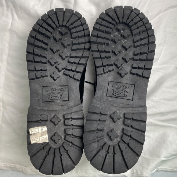 Skechers Mens Tom Cats Black Leather Utility Shoe With Padded Collar & Rubber Ou - Picture 6 of 7